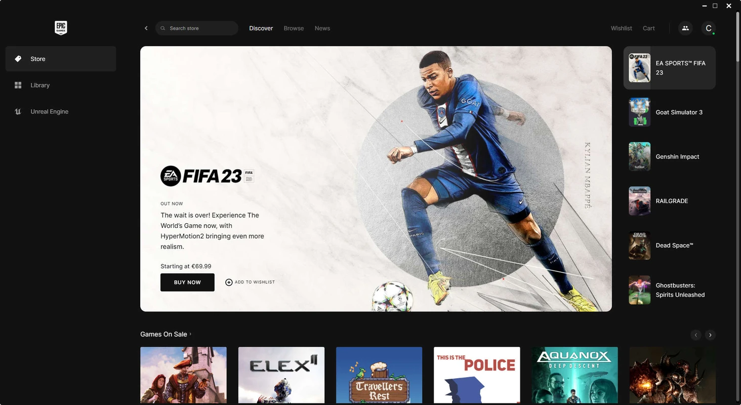 Скриншот Epic Games Store 1